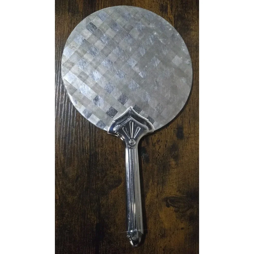 Vintage Hand Mirror Art Deco Style Vanity Mirror Chrome Finish Round‎
